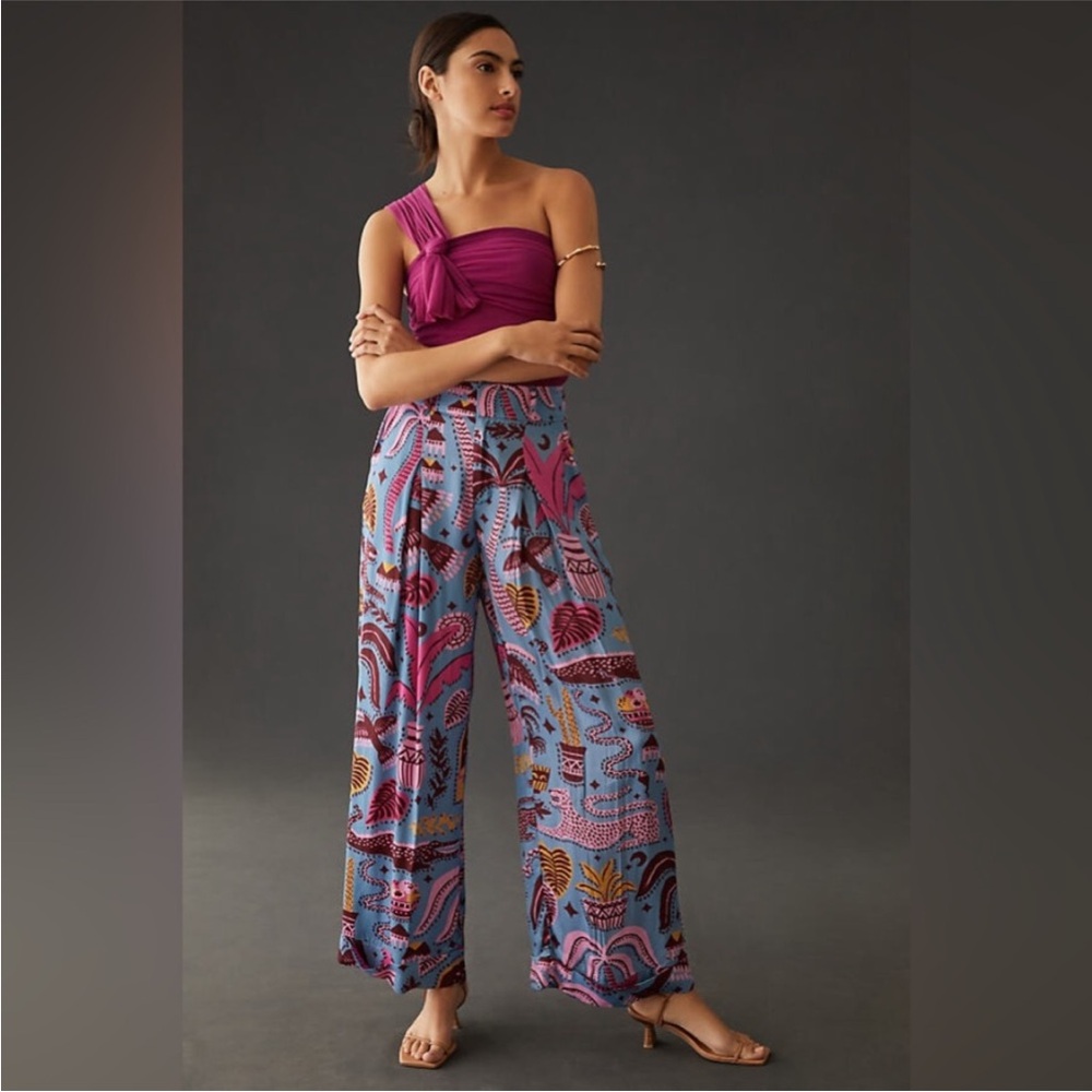 Farm Rio Farm x Anthropologie Printed Pant Wide Leg Trousers Women’s size 4